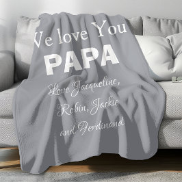Couverture Polaire Nous t'aimons Papa Script Enfants Nom Simple Moder