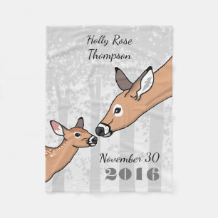 Couverture Polaire Nouveau bébé Cute Deer Fawn personnalisé
