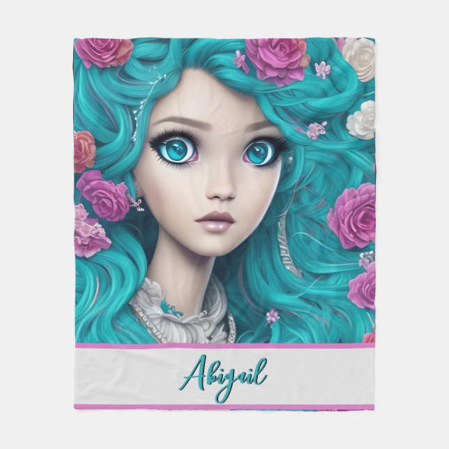 Couverture Polaire Nouvelle Princesse de Londres avec les cheveux et  (Devant)
