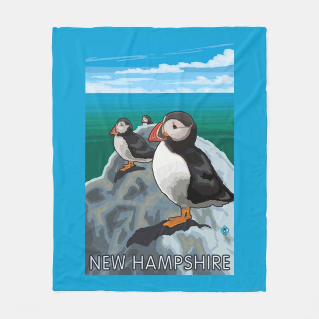 Couverture Polaire Nouvelle scène de HampshirePuffins (Devant)