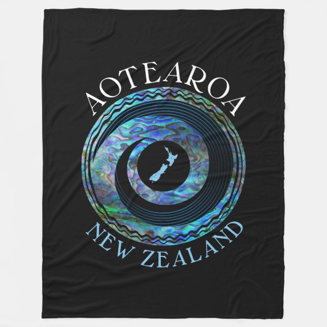 COUVERTURE POLAIRE NOUVELLE ZÉLANDE PAUA KORU ANNEAUX (Devant)
