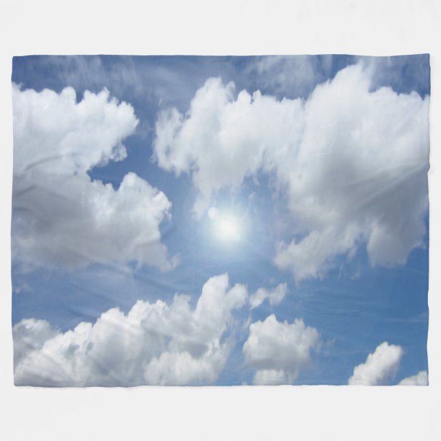 Couverture Polaire Nuages bleus de ciel + vos idées (Devant (Horizontal))