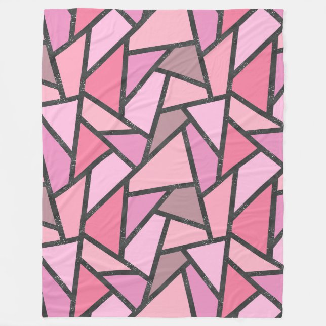 Couverture Polaire Nuances de motif en vitrail de corail (Devant)