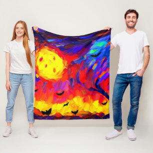Couverture Polaire Nuit Abstraite d'Halloween moderne