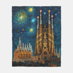 Couverture Polaire Nuit Catalan Starry Gaudí rencontre Van Gogh