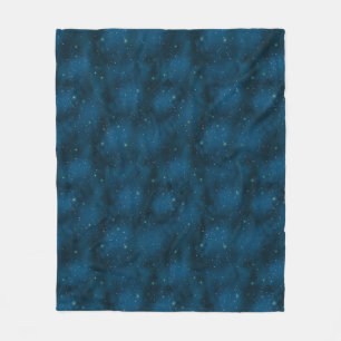 Couverture Polaire Nuit étoilée bleue et blanche céleste