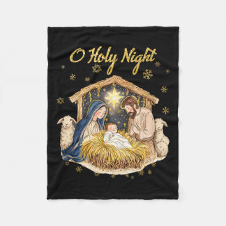 Couverture Polaire Nuit Sainte Religieuse Noël Nativité Scène F