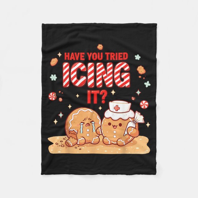 Couverture Polaire Nurse Gingerbread Man Costume, Xmas Have You Tried (Devant)