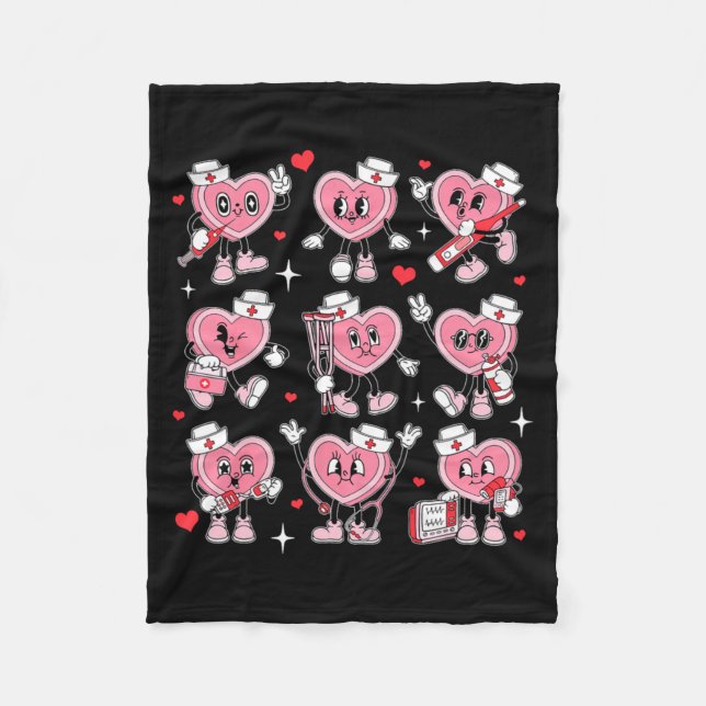 Couverture Polaire Nurse Valentine Candy Heart Er Icu Nicu Rn Nurses  (Devant)