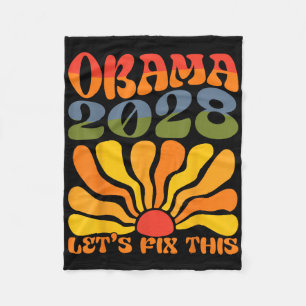Couverture Polaire Obama pour le président 2028 Obama 2028 Flower Boh