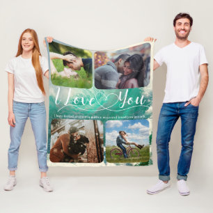 Couverture Polaire Ocean Love Photo collage Anniversaire Valentine