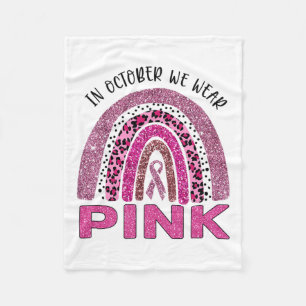 Couverture Polaire October We Wear Pink Rainbow Breast Cancer Awarene