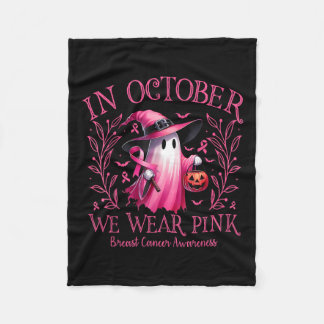 Couverture Polaire Octobre Nous Portons Pink Ghost Witch Cancer du Se