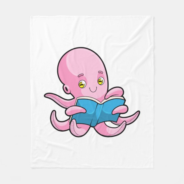 Couverture Polaire Octopus à la lecture d'un livre (Devant)