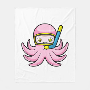 Couverture Polaire Octopus à la plongée avec tuba et lunettes de nata