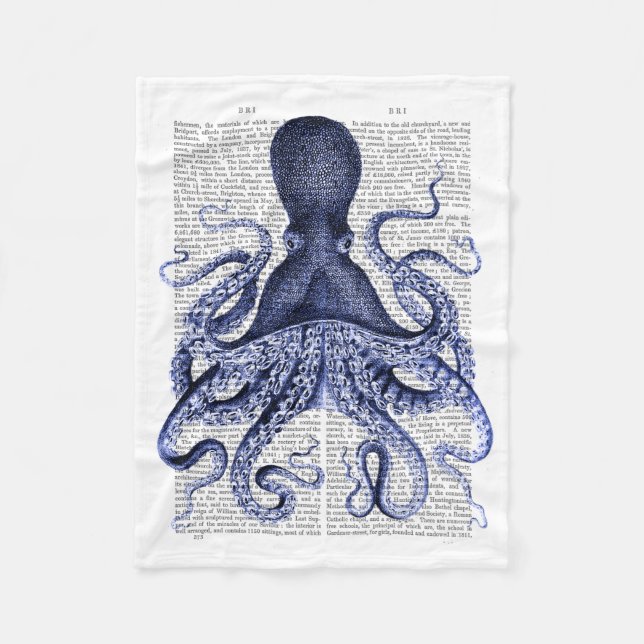 Couverture Polaire Octopus bleu (Devant)