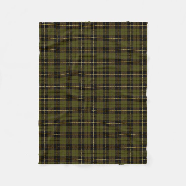 Couverture Polaire Odee vert plaid noir/jaune/or (Devant)