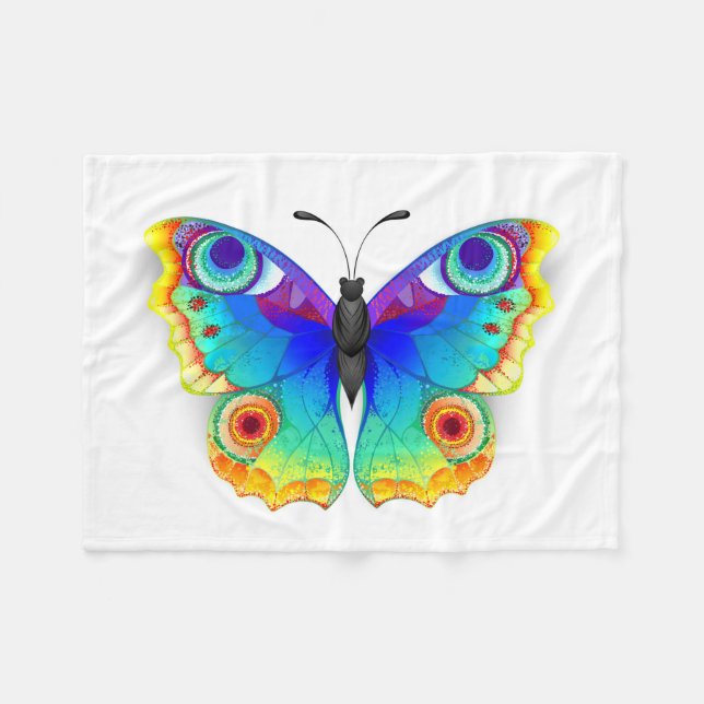 Couverture Polaire Oeil de paon arc-en-ciel (Devant (Horizontal))