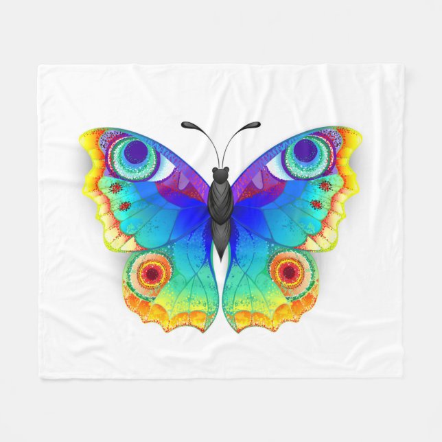 Couverture Polaire Oeil de paon arc-en-ciel (Devant (Horizontal))