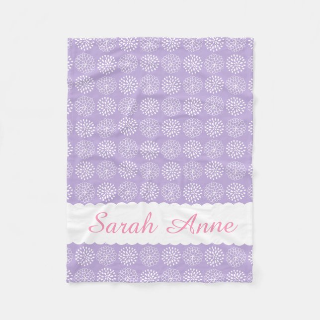 Couverture Polaire Oeillets blancs sur Lavender Personnalisé (Devant)