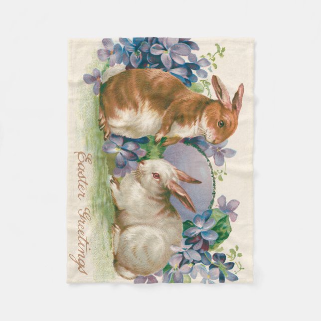 Couverture Polaire Oeuf De Pâques Couleur Lapin Oublier-Moi-Pas (Devant)
