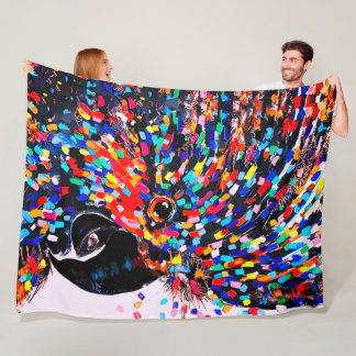 Couverture Polaire Œuvre d'art murale d'oiseau tropical vibrant dans