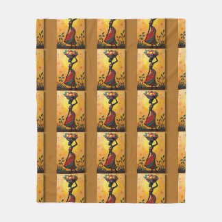 Couverture Polaire Oeuvre de toile africaine pour Jetons couvertures-