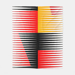 Couverture Polaire OEuvre rouge, noire et jaune