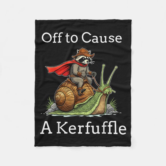 Couverture Polaire Off To Cause A Kerfuffle Raccoon Whimsical Wizard  (Devant)