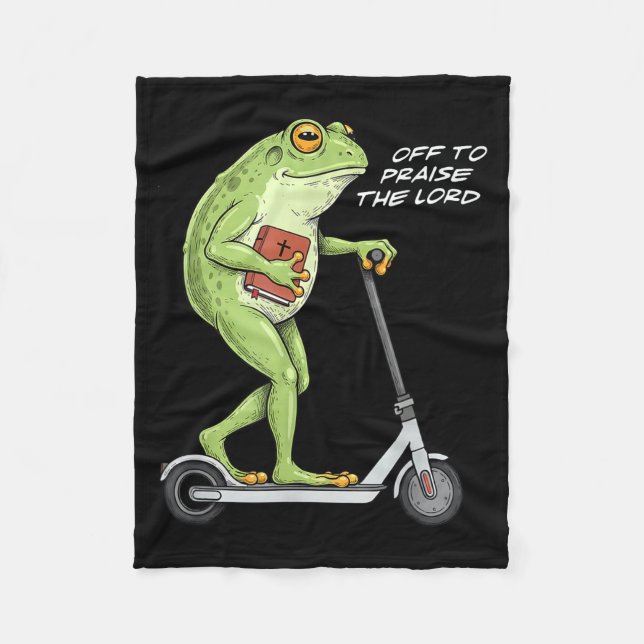 Couverture Polaire Off To Praise D Lord Funny Frog Christian Meme  (Devant)