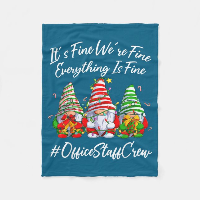 Couverture Polaire Office Staff Crew Funny Everything Is Fine Christm (Devant)