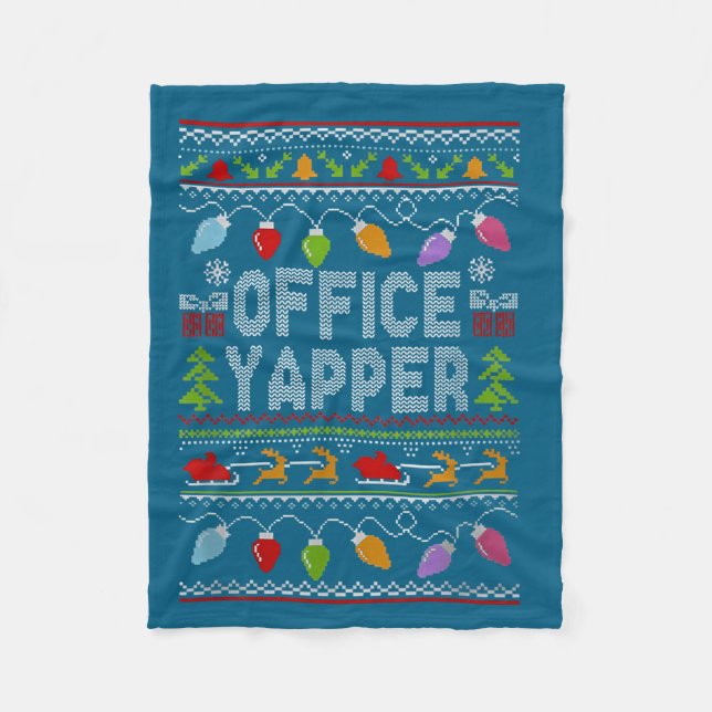 Couverture Polaire Office Yapper Ugly Sweater Christmas  (Devant)