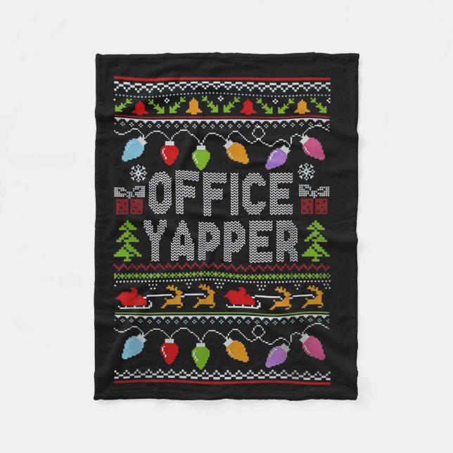 Couverture Polaire Office Yapper Ugly Sweater Christmas  (Devant)