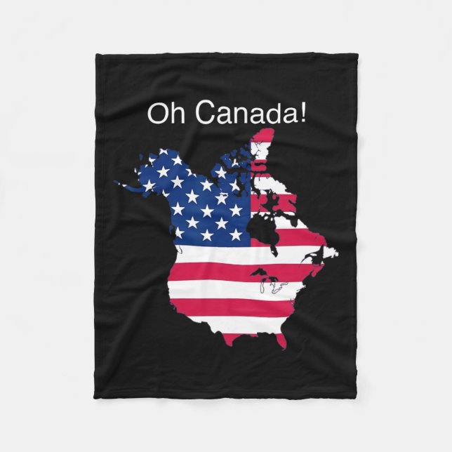 Couverture Polaire Oh Canada Drôle Trump Carte De Usa 2 (Devant)