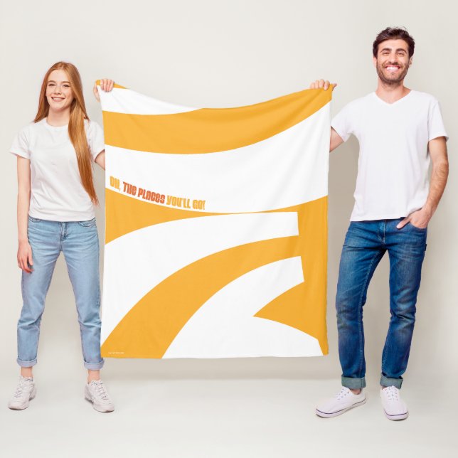 Couverture Polaire Oh, Les Endroits Où Tu Vas Aller ! Orange Swirls (En situation)