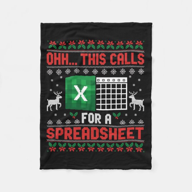 Couverture Polaire Oh This Calls For A Spreadsheet Christmas Sweater  (Devant)