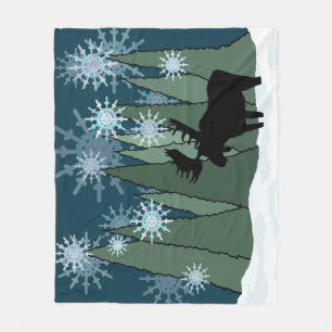 Couverture Polaire Oie dans la nuit silencieuse de neige