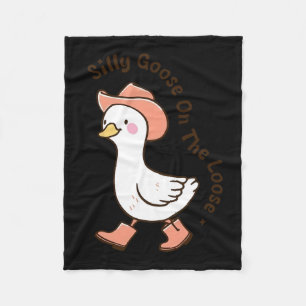 Couverture Polaire Oie Silencieuse Sur L'Agriculteur Cowboy Loose Fun