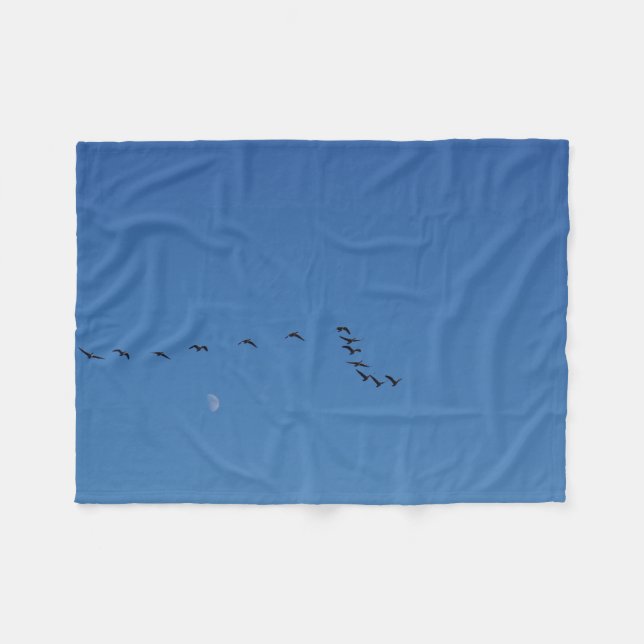 Couverture Polaire oies canadiennes en vol    (Devant (Horizontal))