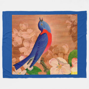Couverture Polaire oiseau bleu du bonheur