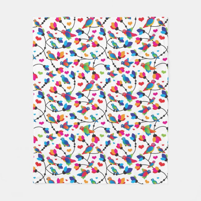 Couverture Polaire oiseau coloré mignon de perroquet (Devant)