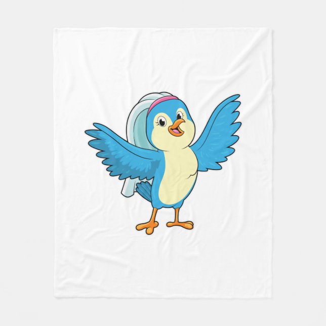 Couverture Polaire Oiseau comme mariée avec voile (Devant)