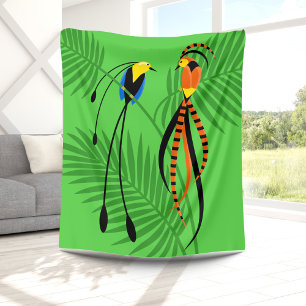 Couverture Polaire Oiseaux aux couleurs vives et paradisiaques