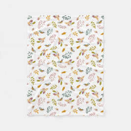 Couverture Polaire Oiseaux colorés sur un arrière - plan à fleurs