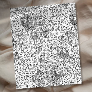 Couverture Polaire Oiseaux modernes en noir et blanc motif fantaisist