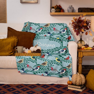 Couverture Polaire Oiseaux Sur Branches Personnalisées