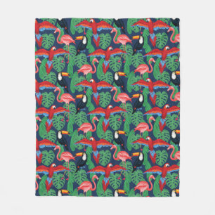 Couverture Polaire Oiseaux tropicaux dans des couleurs lumineuses