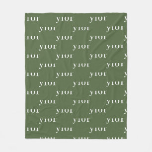 Couverture Polaire Olive Green Nom persistant personnalisé