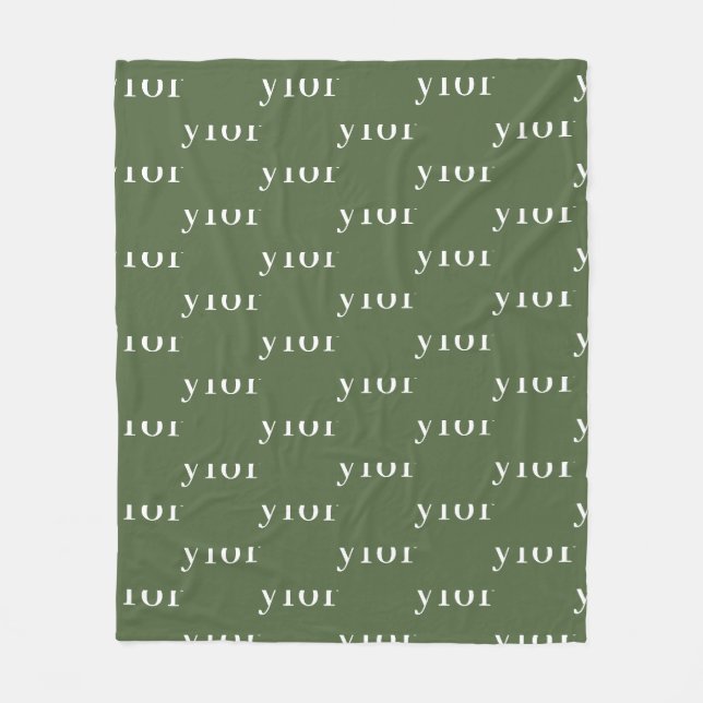 Couverture Polaire Olive Green Nom persistant personnalisé (Devant)