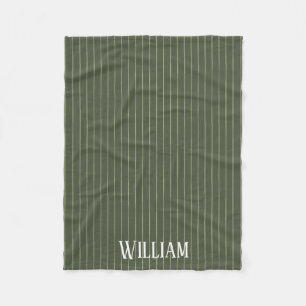 Couverture Polaire Olive Pinstripes